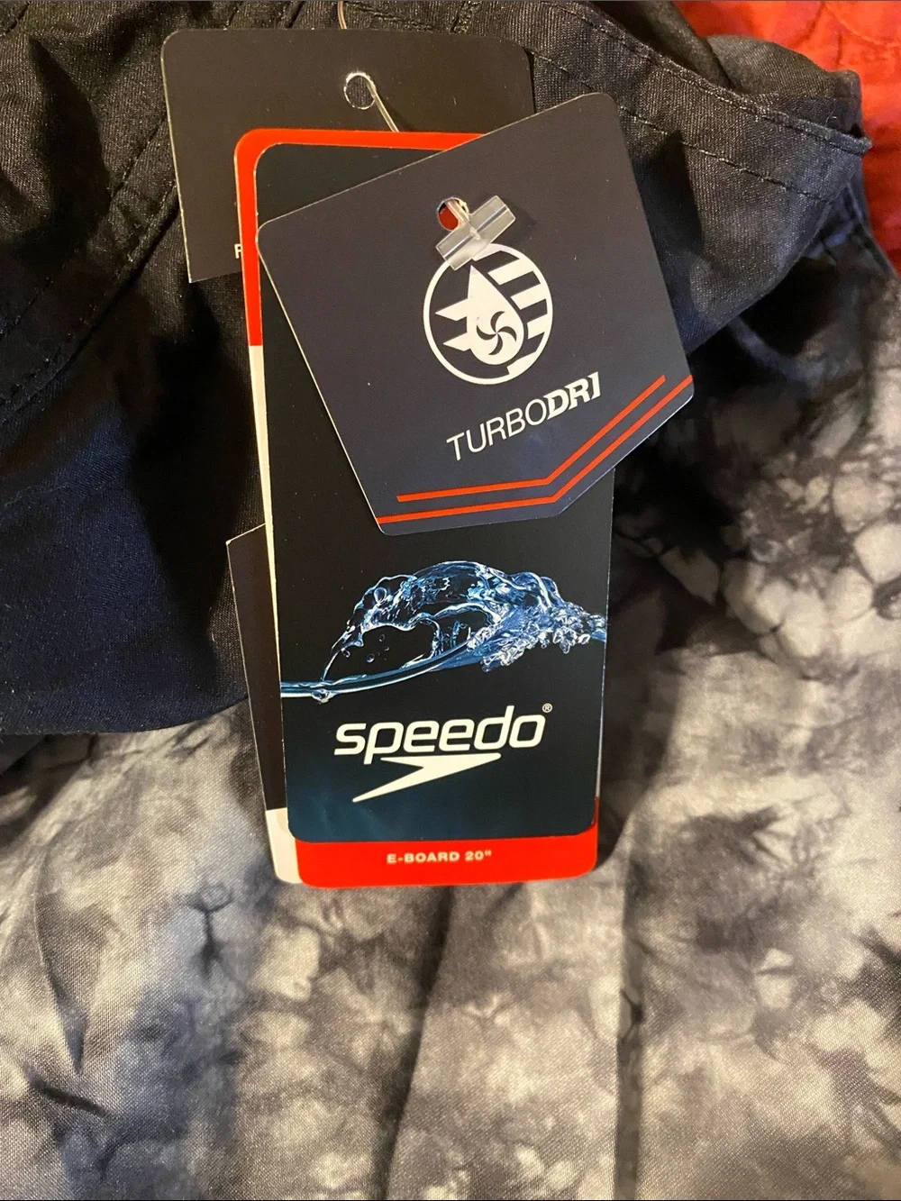 Speedo Black to White Tie-Dye Men's Swim Board Shorts